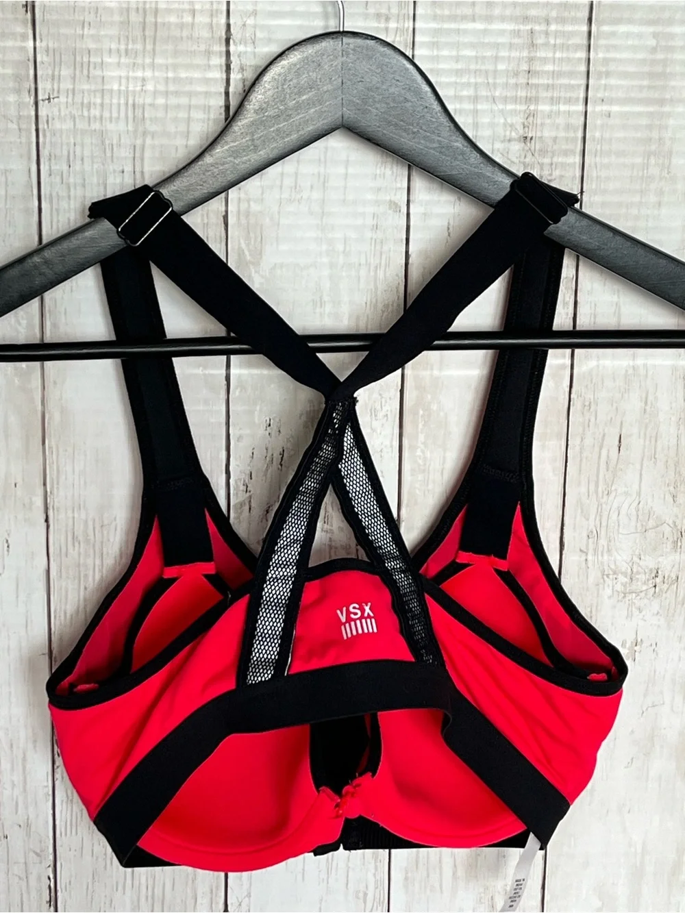Victoria's Secret Red and Black Front-Zip Sports Bra size 36B